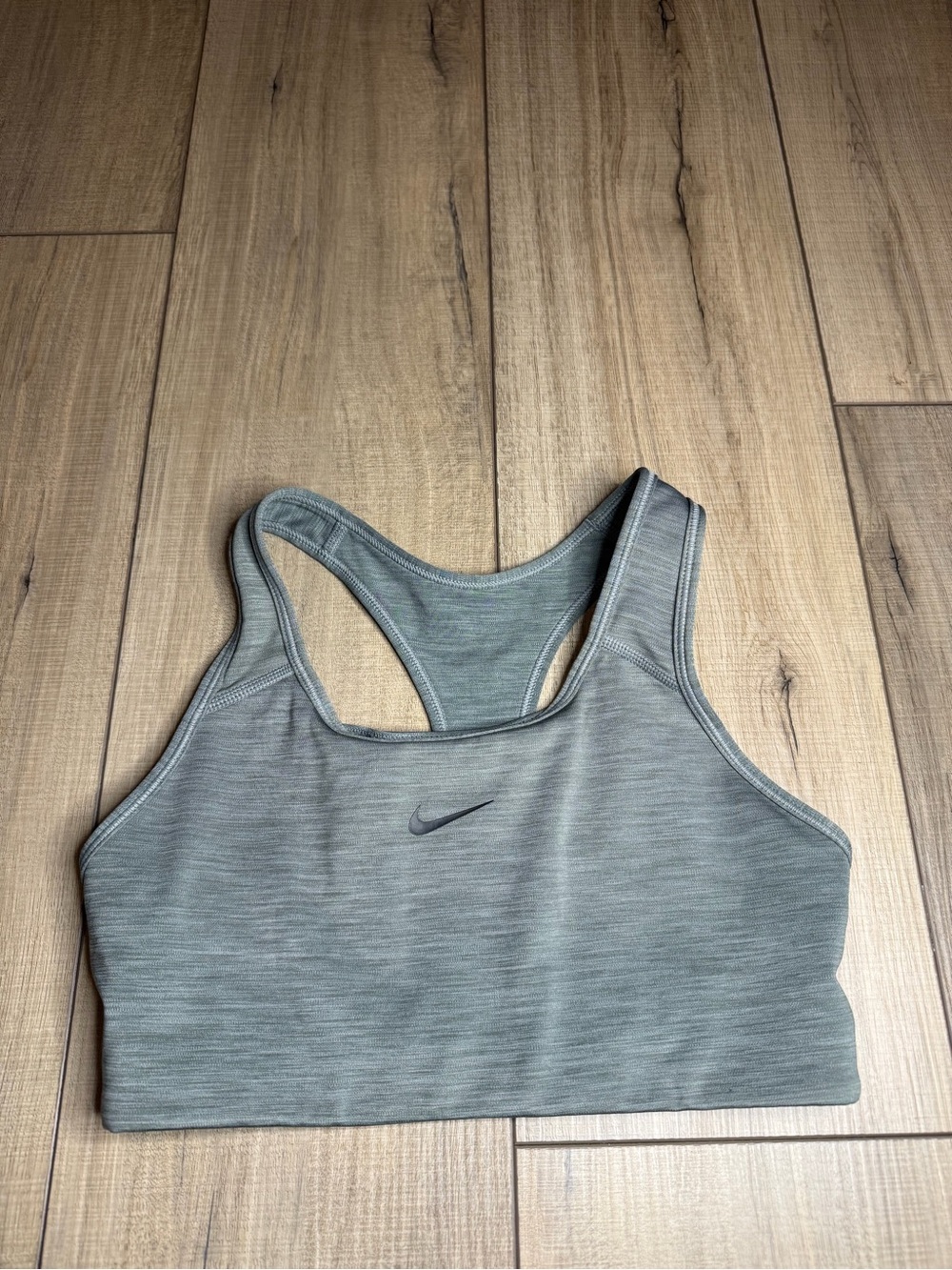 Nike Dri-FIT Sports Bra Small Gray Heather Racerback Workout Gym Athletic